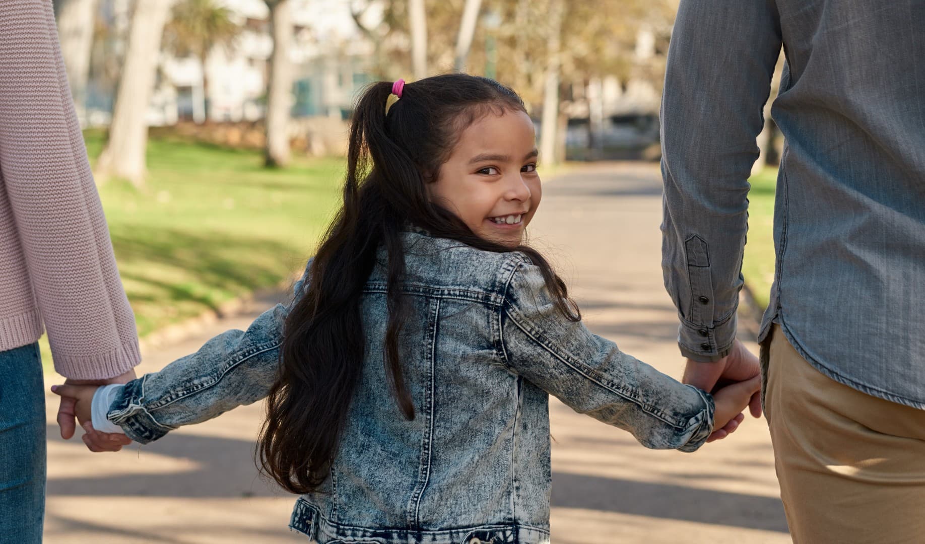 Hispanic Child with Mom and Dad